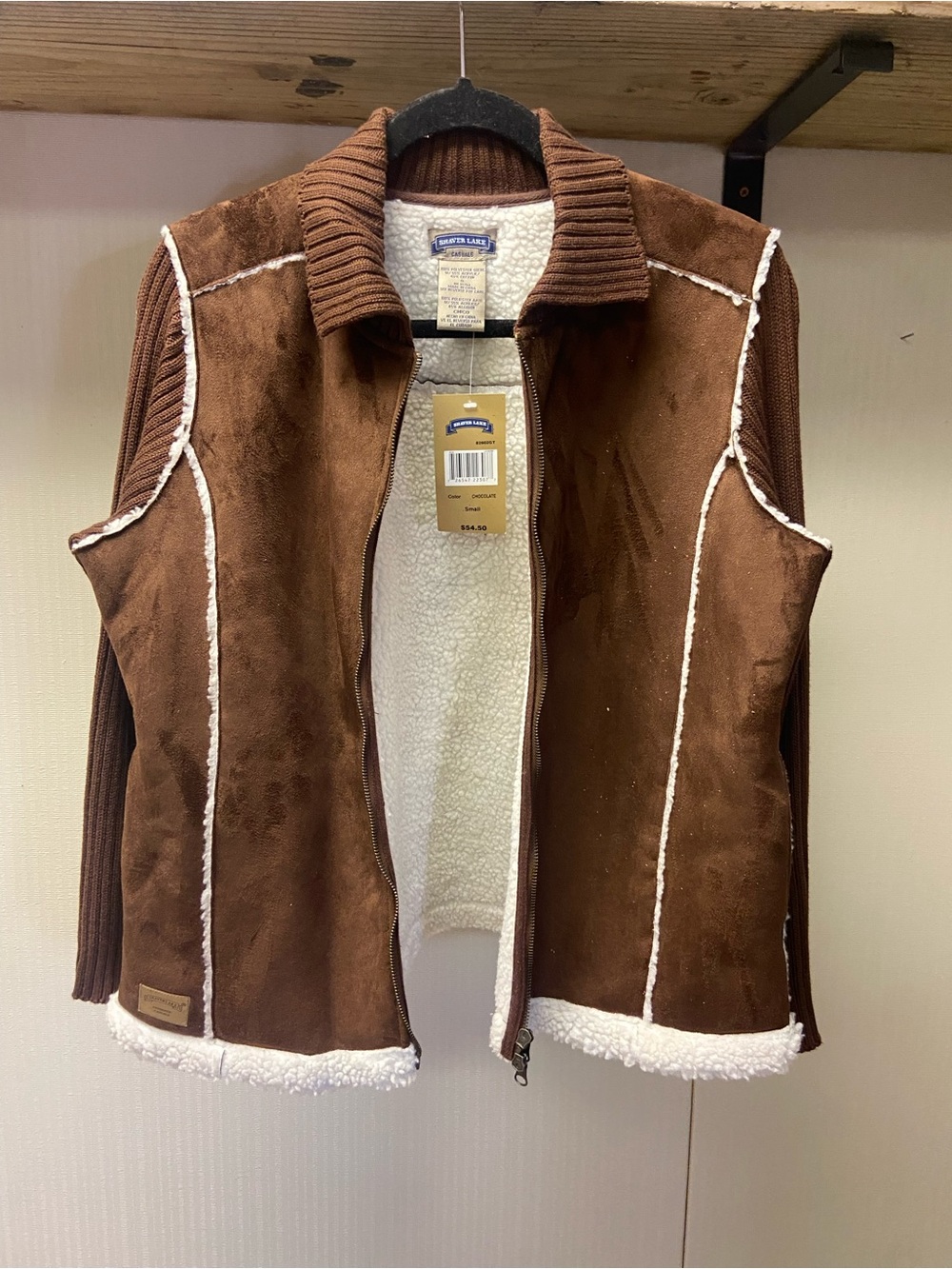 Women's Brown Sherpa-Lined Jacket
